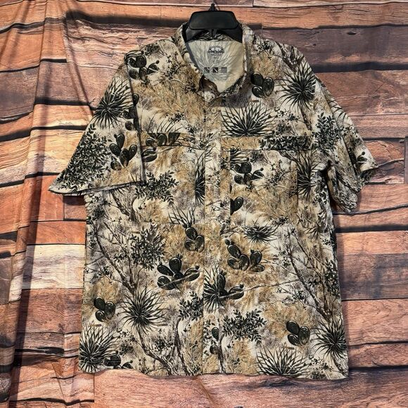 GameGuard Men's XL Cactus Camo Shirt Vented UPF 50+ Fishing Hunting Outdoor - Picture 1 of 6